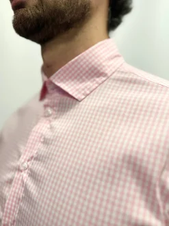 CAMICIA "KENNEDY" QUADRETTO VICHY ROSA