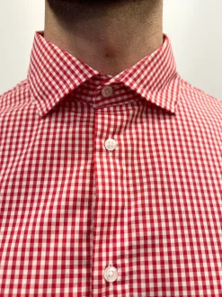 CAMICIA "KENNEDY" QUADRETTO VICHY ROSSO