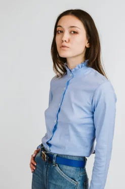 CAMICIA SISSY OXFORD AZZURRO polso classico