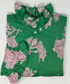 CAMICIA TRILLY MANICA CORTA MAXI ROUCHES MADE WITH LIBERTY FABRICS