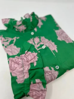 CAMICIA TRILLY MANICA CORTA MAXI ROUCHES MADE WITH LIBERTY FABRICS
