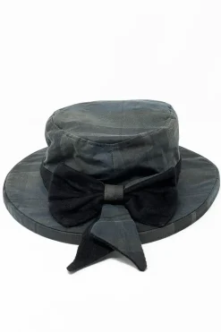 CAPPELLO CERATO IMPERMEABILE CON FIOCCO TARTAN BLACKWATCH