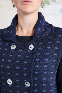 CAPPOTTINO MAGLIA MOTIVO BISCOTTO BLU ZUCCHERO