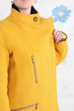 CAPPOTTO HARRIS TWEED GIALLO CON ZIP GHIGLINO1893