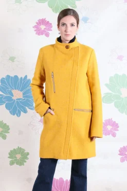 CAPPOTTO HARRIS TWEED GIALLO CON ZIP GHIGLINO1893