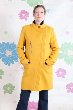 CAPPOTTO HARRIS TWEED GIALLO CON ZIP GHIGLINO1893