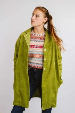 CAPPOTTO "DEBBY" OVER VELLUTO A COSTE VERDE PISTACCHIO