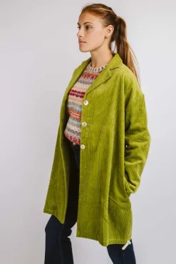 CAPPOTTO "DEBBY" OVER VELLUTO A COSTE VERDE PISTACCHIO