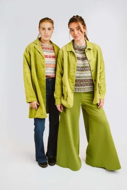 CAPPOTTO "DEBBY" OVER VELLUTO A COSTE VERDE PISTACCHIO