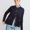 CARDIGAN "ALE" GIROCOLLO TASCHINE APPLICATE