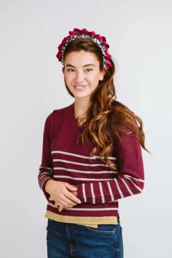 CARDIGAN "AMELIA" INCROCIATO RIGHE BORDO LUREX