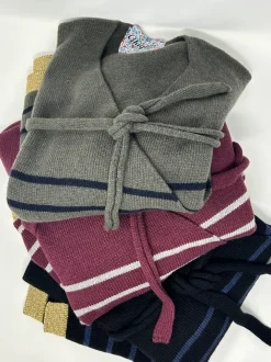 CARDIGAN "AMELIA" INCROCIATO RIGHE BORDO LUREX