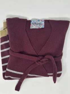 CARDIGAN "AMELIA" INCROCIATO RIGHE BORDO LUREX