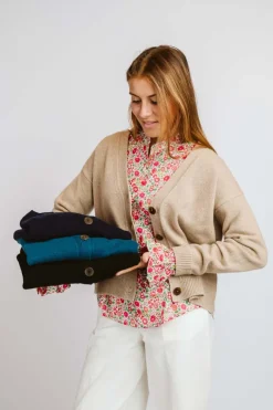 CARDIGAN "ROSE" SCATOLETTA CASHMERE