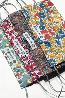 COVER PER MASCHERINA LIBERTY FABRIC LUREX SILVER DETAILS