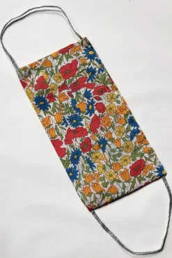 COVER PER MASCHERINA LIBERTY FABRIC LUREX SILVER DETAILS
