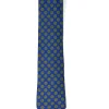 CRAVATTA BLU CHIARO DISEGNO PIASTRELLA VERDE E OCRA
