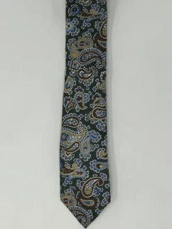 CRAVATTA IN LANA DISEGNO CASHMERE VERDE