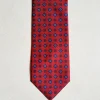 CRAVATTA MOTIVO FIORELLINO ROMBO ROSSO BLU