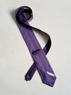 CRAVATTA MOTIVO MICRO FIORELLINO BLU ROSSO