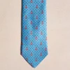 CRAVATTA SETA FOULARD CELESTE ANCORE E POIS