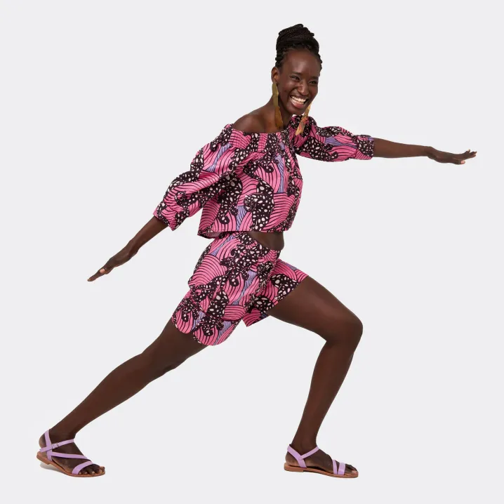 ENDELEA PANTALONI A PORTAFOGLIO AFRICAN WAX