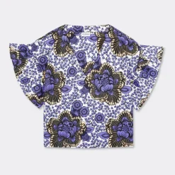 ENDELEA TOP CON VOLANT AFRICAN WAX AFRICAN FABRICS