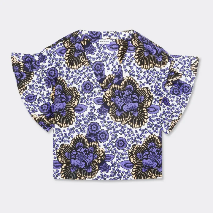 ENDELEA TOP CON VOLANT AFRICAN WAX AFRICAN FABRICS
