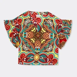 ENDELEA TOP CON VOLANT AFRICAN WAX AFRICAN FABRICS