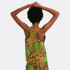 endelea TOP SENZA MANICHE AFRICAN WAX