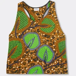 endelea TOP SENZA MANICHE AFRICAN WAX