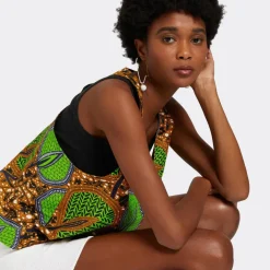 endelea TOP SENZA MANICHE AFRICAN WAX
