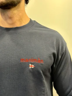 FELPA GIROCOLLO "MANIMAN" BLU