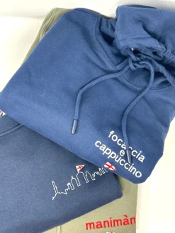 FELPA GIROCOLLO RICAMO "MADE IN GENOVA"