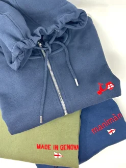 FELPA GIROCOLLO RICAMO "MADE IN GENOVA"