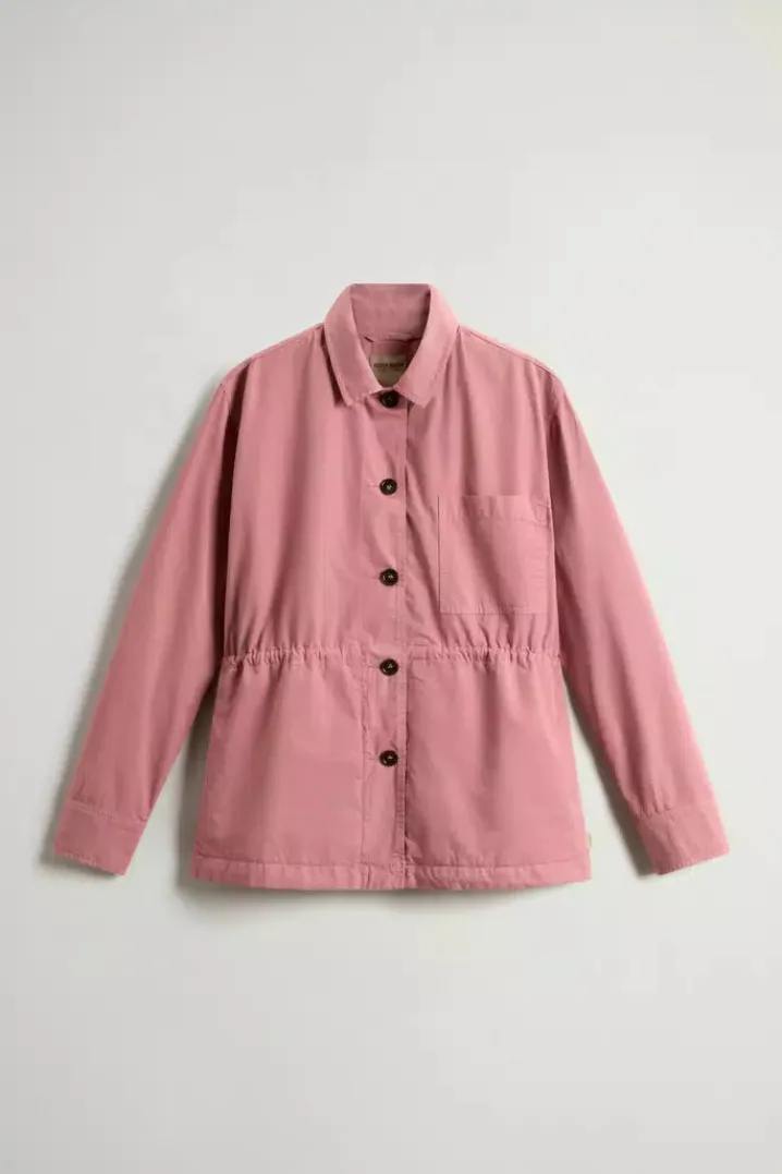 GABARDINE OVERSHIRT WITHERED ROSE WOOLRICH