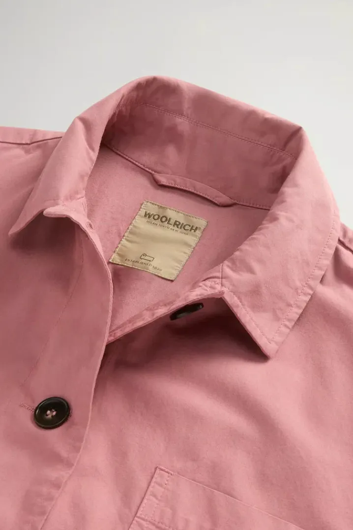 GABARDINE OVERSHIRT WITHERED ROSE WOOLRICH