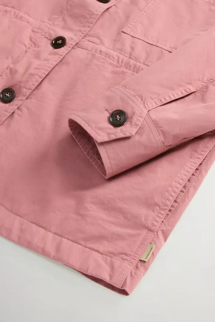 GABARDINE OVERSHIRT WITHERED ROSE WOOLRICH