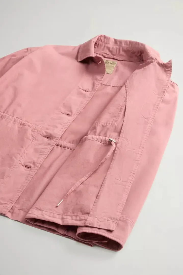 GABARDINE OVERSHIRT WITHERED ROSE WOOLRICH