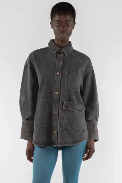 GIACCA CAMICIA OVERSHIRT DENIM GRIGIO OOFWEAR