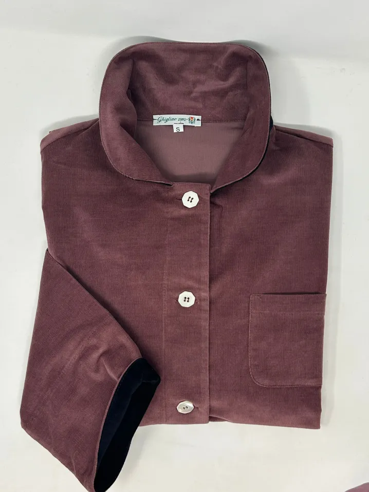 GIACCA CAMICIA "AUDREY" VELLUTO 2000 RIGHE