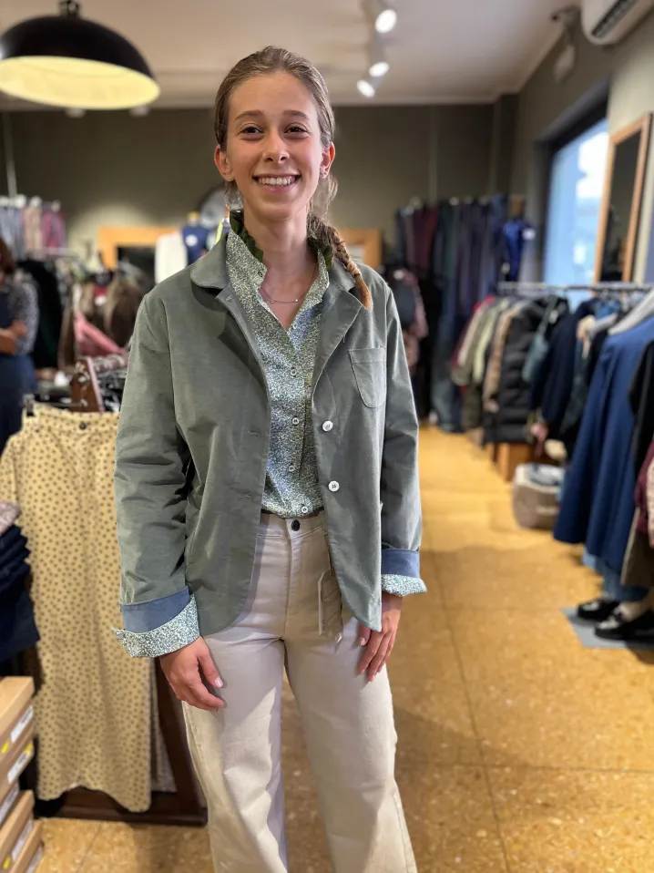 GIACCA CAMICIA "AUDREY" VELLUTO 2000 RIGHE