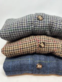 GIACCA DEL CAMALLO HARRIS TWEED HARRINGBONE BLU