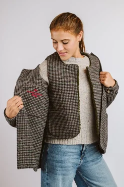 GIACCA DEL CAMALLO HARRIS TWEED HARRINGBONE BLU