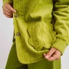 GIACCA DEL CAMALLO “LADY" VELLUTO A COSTE TASCHE SMERLO VERDE PISTACCH