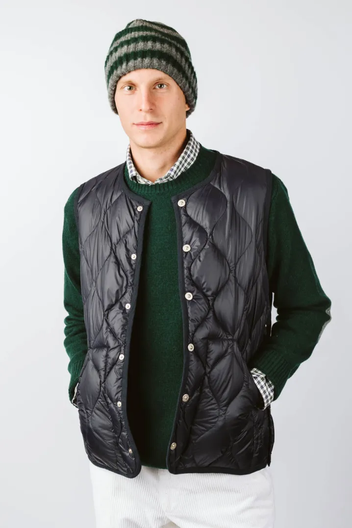 GILET PIUMINO QUADRI BLU TAION