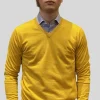 MAGLIONE A V MERINOS EXTRAFINE GIALLO