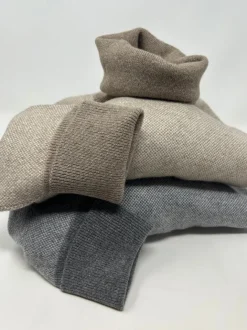 MAGLIONE COLLO ALTO "sale e pepe" 100% PURO CASHMERE