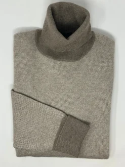 MAGLIONE COLLO ALTO "sale e pepe" 100% PURO CASHMERE