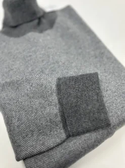 MAGLIONE COLLO ALTO "sale e pepe" 100% PURO CASHMERE